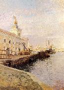 Julius L.Stewart View Of Venice Sweden oil painting artist